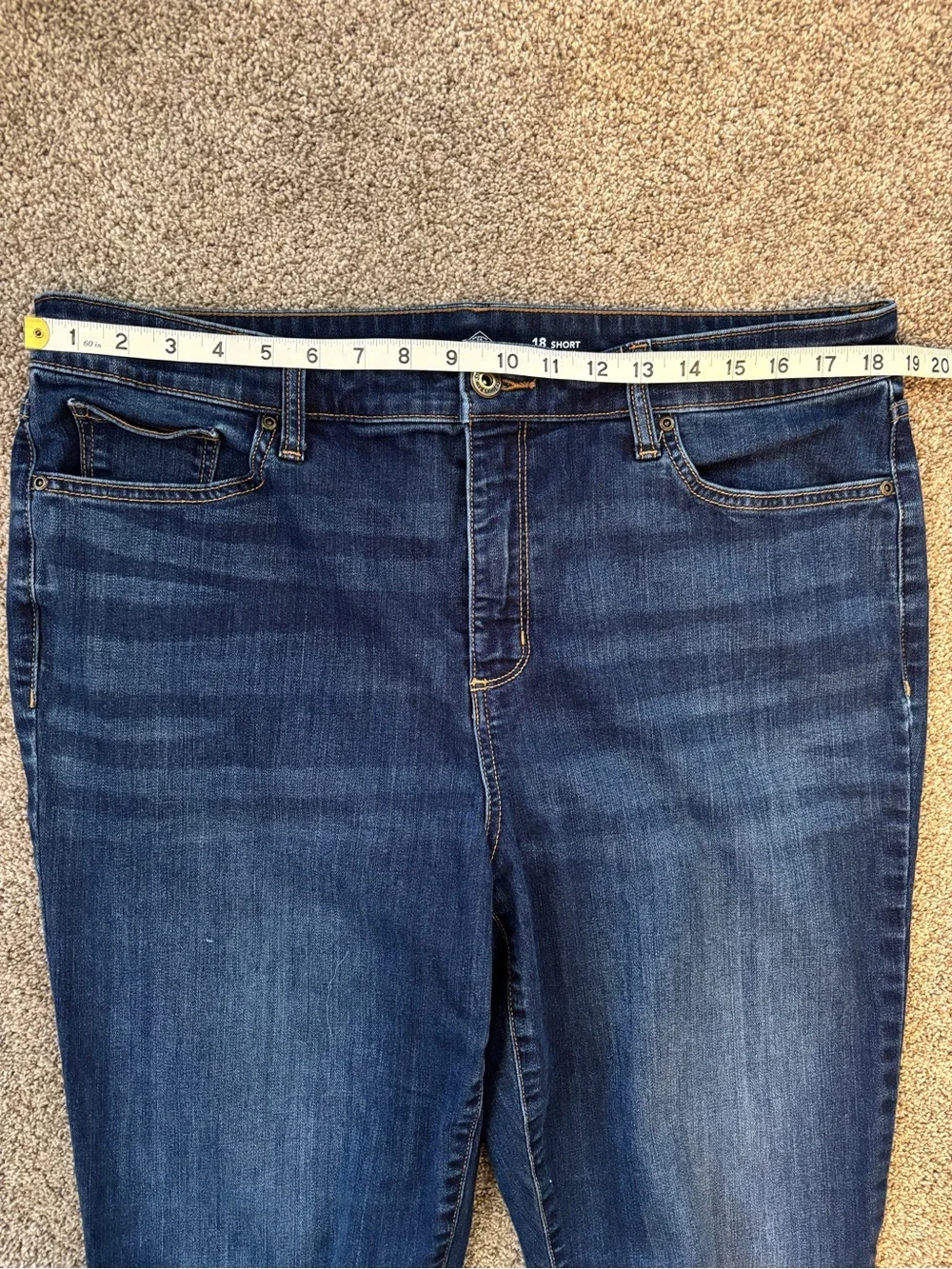 St John’s Bay Women’s Dark Blue Women's Straight-Leg Jeans Size 18 Short - Picture 7 of 7